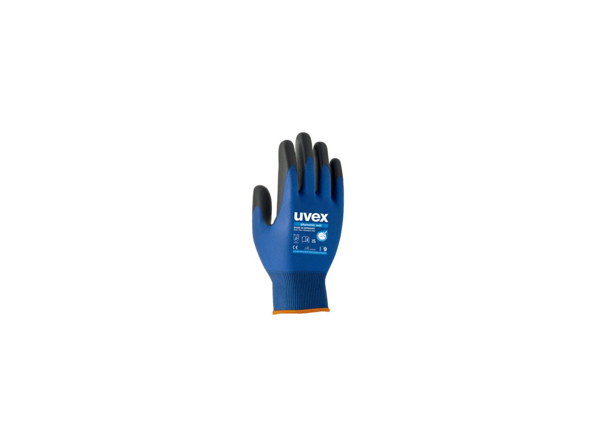 UVEX Montage-Handschuh phynomic wet Gr. 8 Polymerschaum blau/schw, 6006.0