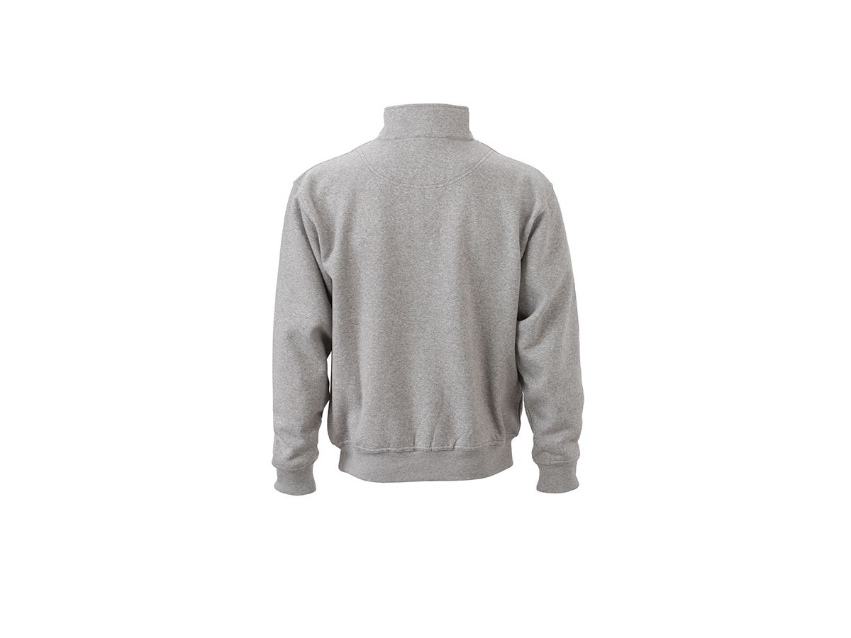 JN Workwear Half Zip Sweat JN831 70%BW/30%PES, grey-heather, Größe 6XL
