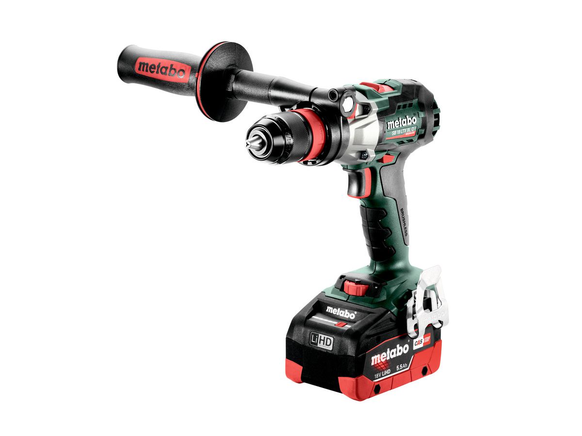 METABO Akku-Schlagbohrschr. SB 18LTXBLQI 2xLiHD 18V/5,5 Ah, Ladegerät, metaBOX