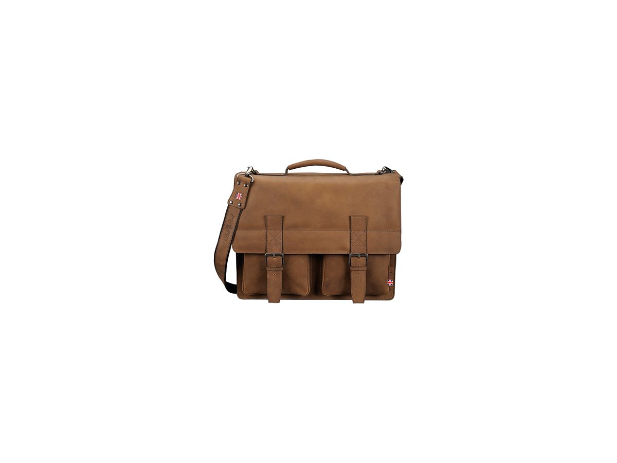 Pride&Soul Aktentasche EARL 47132 42x34x17cm Echtleder braun