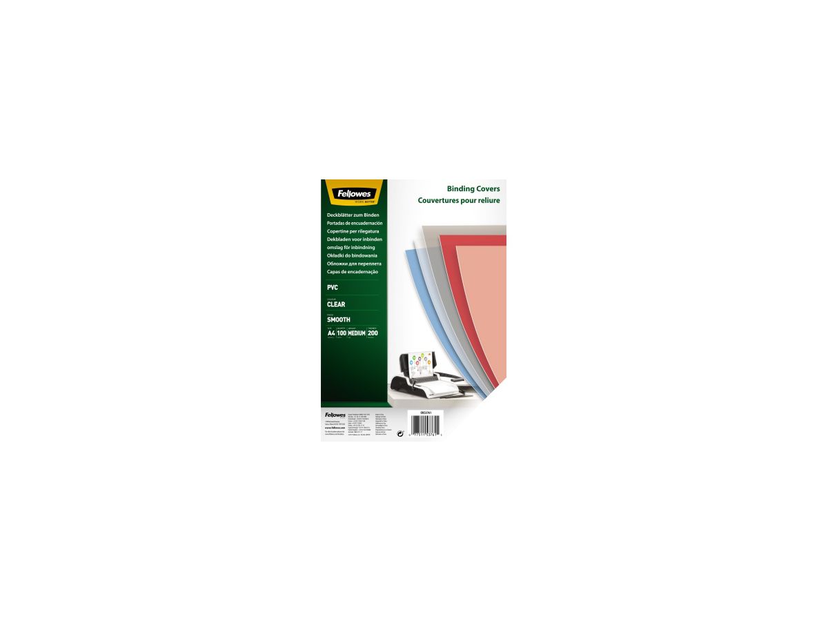 Fellowes Deckblatt 5376102 DIN A4 200mic transparent 100 St./Pack.
