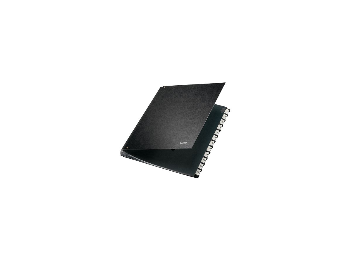Leitz Pultordner 58120095 DIN A4 12Fächer Hartpappe schwarz