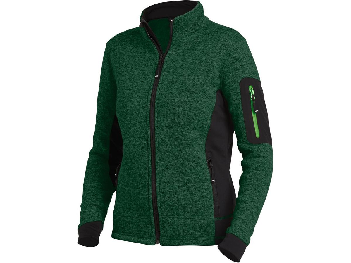 FHB Strickjacke Marieke, 280 g/qm Gr. L, grün/schwarz, 79596