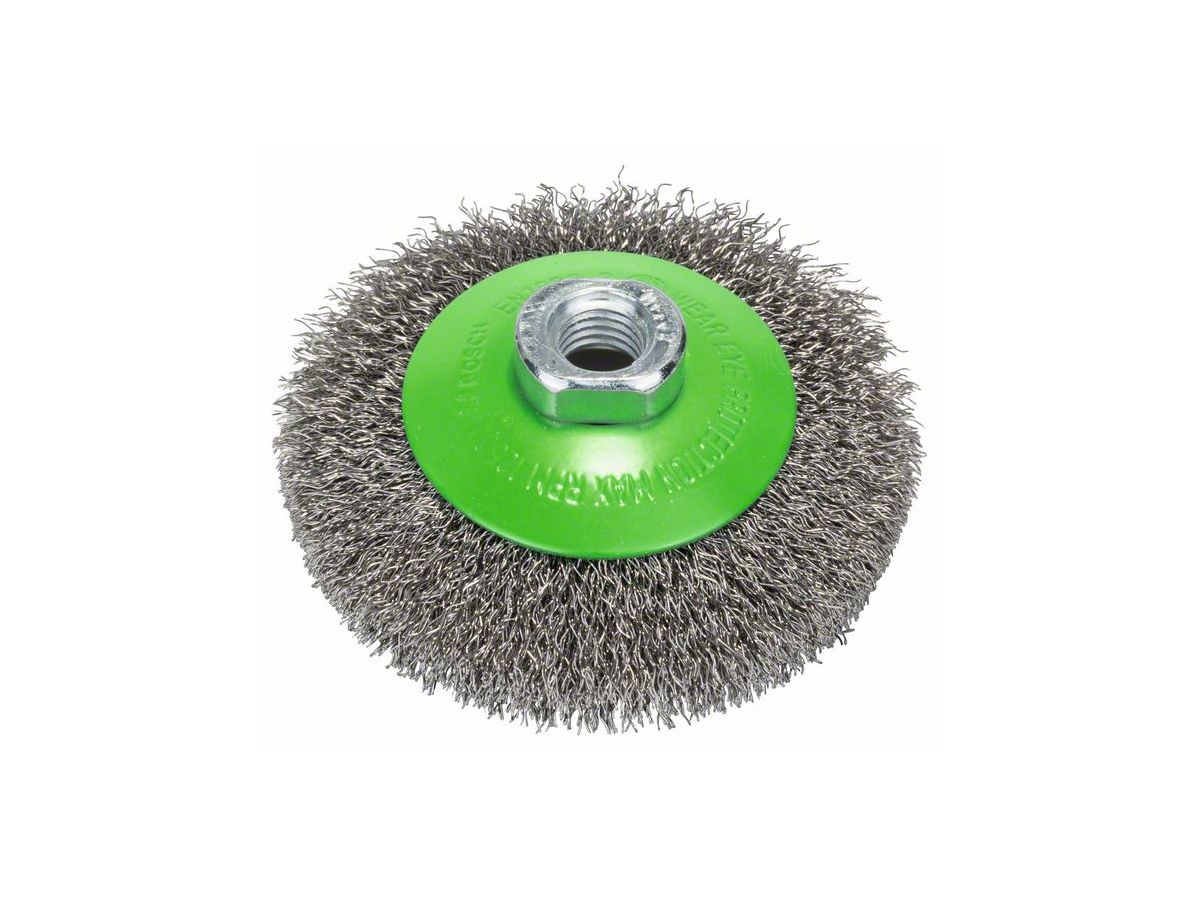 BOSCH Kegelbrüste M14, 100 mm gewellt, 0,35 mm, INOX