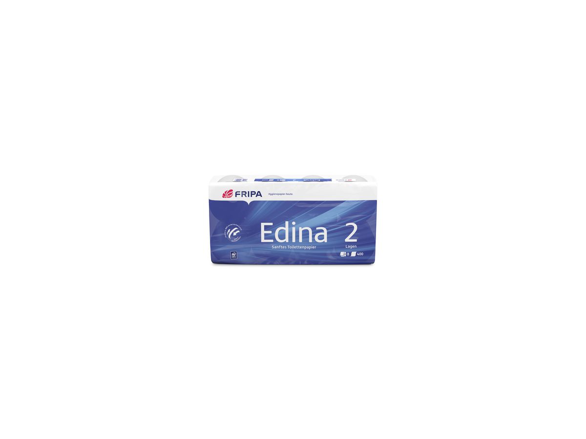 Fripa Toilettenpapier Edina 1010809 2lg. 400Bl. Zellstoff 8 St./Pack.
