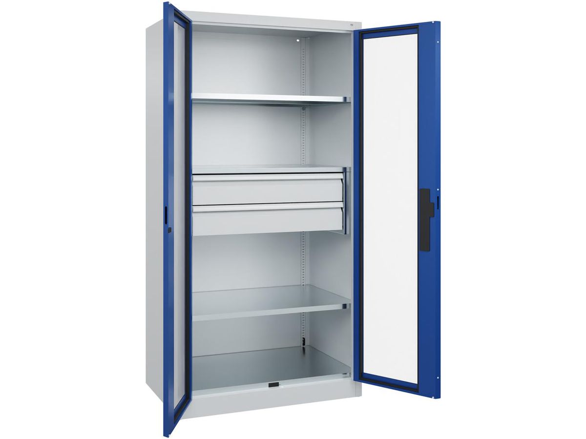 CP Schwerlastschrank Acurado 2SL 4 Böden B1000xT600xH1950mm RAL 7035/5010