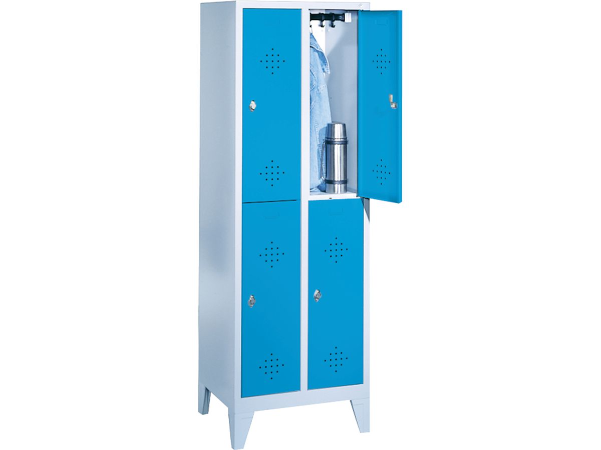 CP Double deck locker with base 1800x1590x500, 4x2, grey/grey
