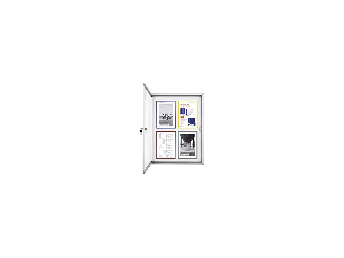 magnetoplan Schaukasten CC 1214000 65x79cm 4xDIN A4 Aluminium ws