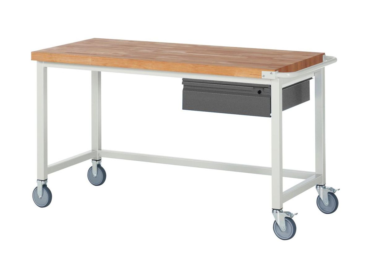 RAU Werkbank Modell 8001 komplett mont. Ral7035/Ral7016 B1500Xt700Xh880 mm