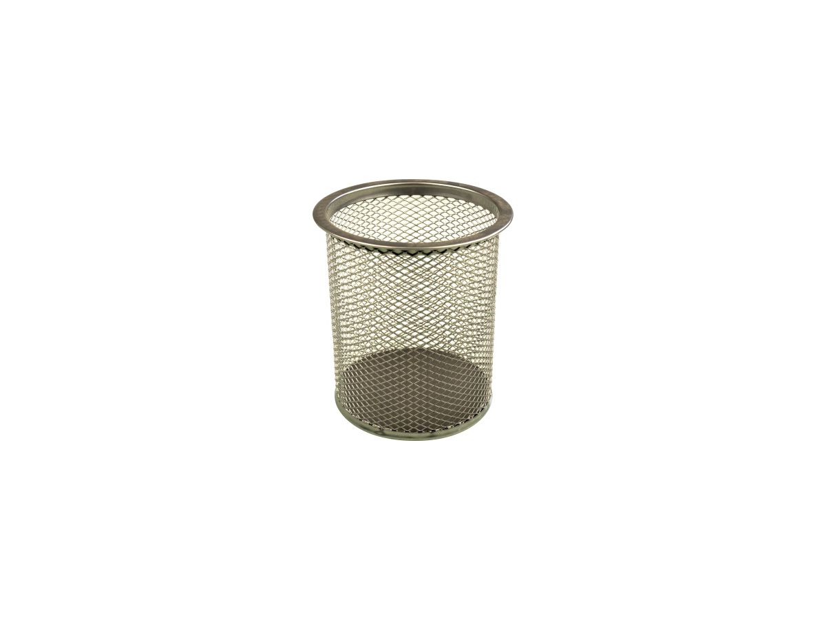 helit Stifteköcher Mesh H2518099 9x10cm rund 1Fach Metall silber