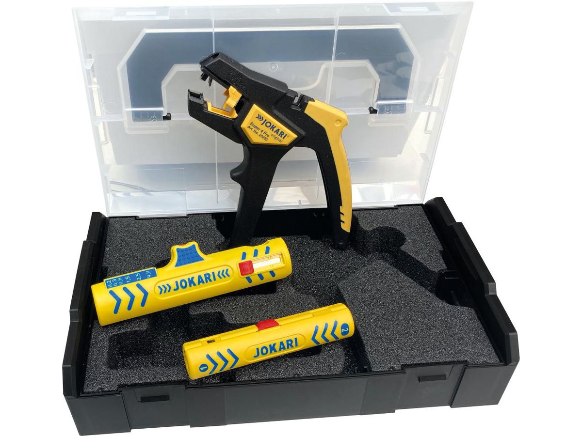 JOKARI Kabelverarbeitungs-Set 3-teilig Super 4 Pro, Coaxi No. 1, SECURA No. 15