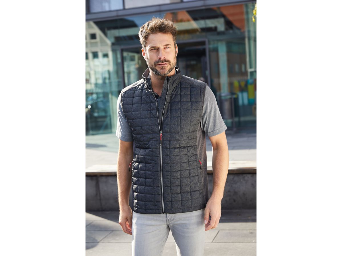JN Men's Knitted Hybrid Vest JN740 grey-melange/anthracite-melange Gr. S