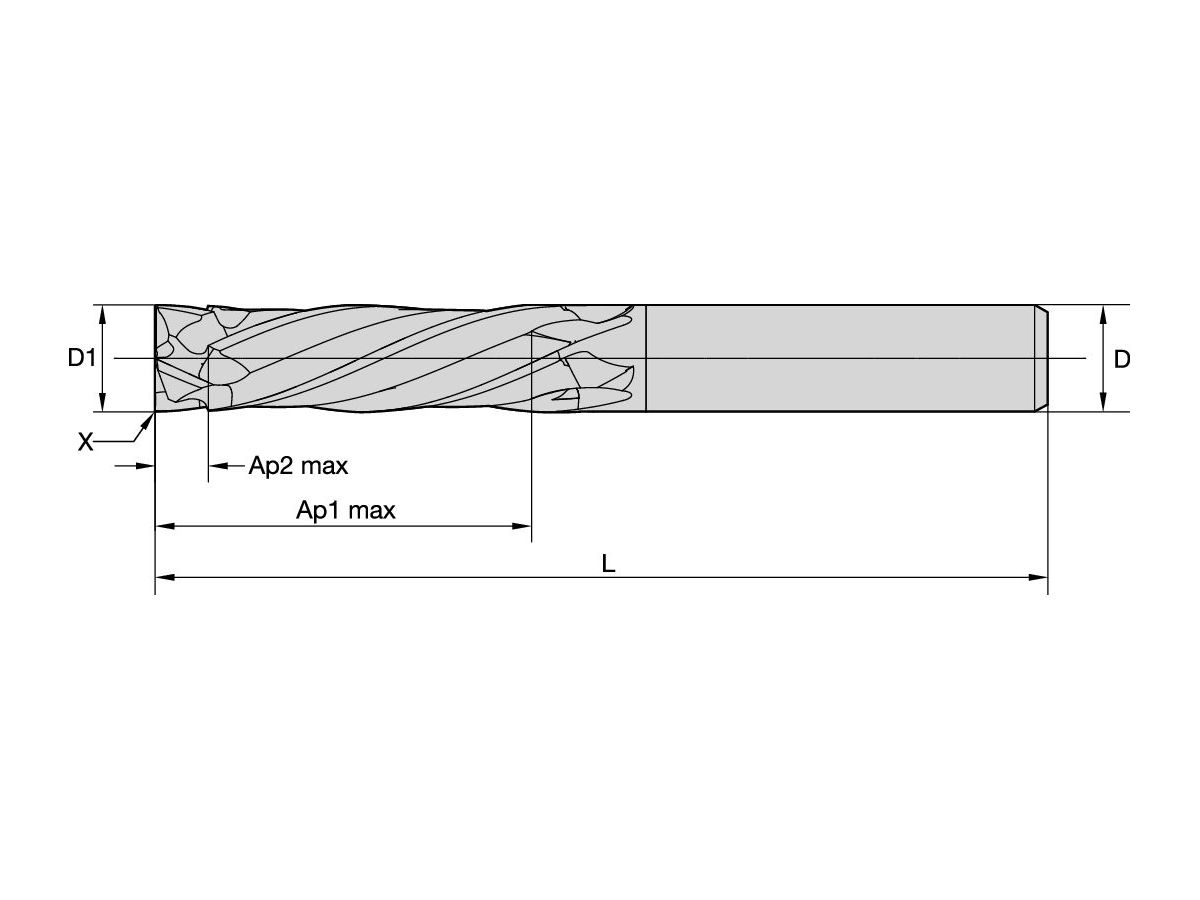 KENNAMETAL CCNC0500J4AHKCN05 ROUTER - COMPRESSION STYLE D= 0.500 Z=4