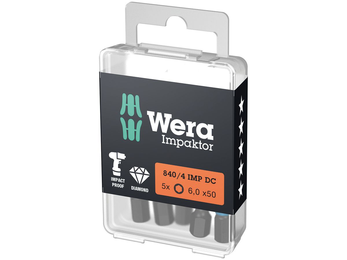 Bit 1/4" DIN3126 E6.3 Hex 6 x50mm Impaktor Wera