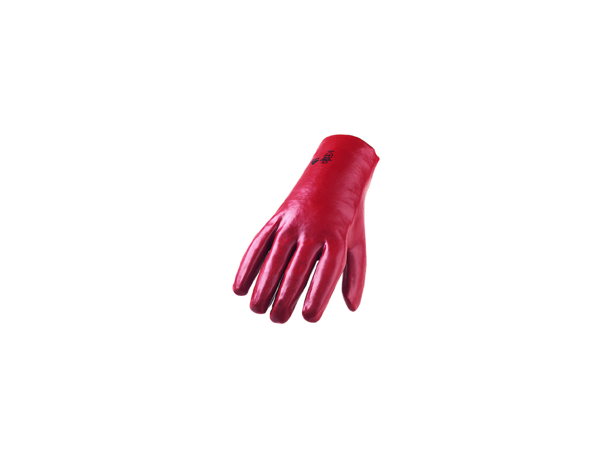 PVC - Handschuh MARS vollbeschichtet rotbraun 35 cm lang Gr. 10