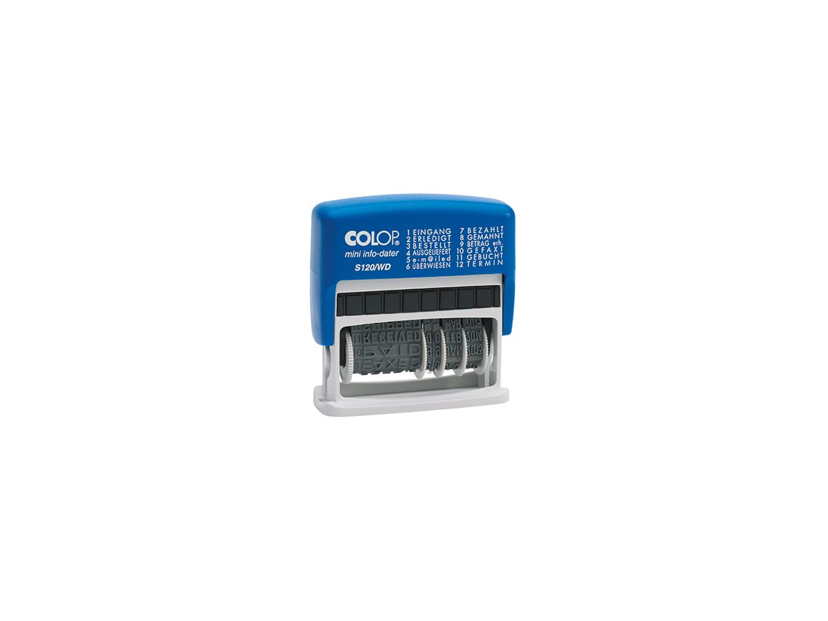 COLOP Datumstempel mini info-dater S120/WD 1453100200 blau/grau