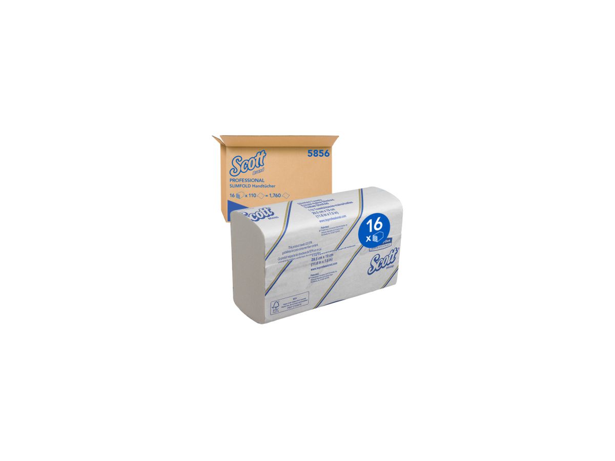 Scott Papierhandtuch Slimfold 5856 1lagig 29,5x19cm ws 1.760 Bl./Pack.