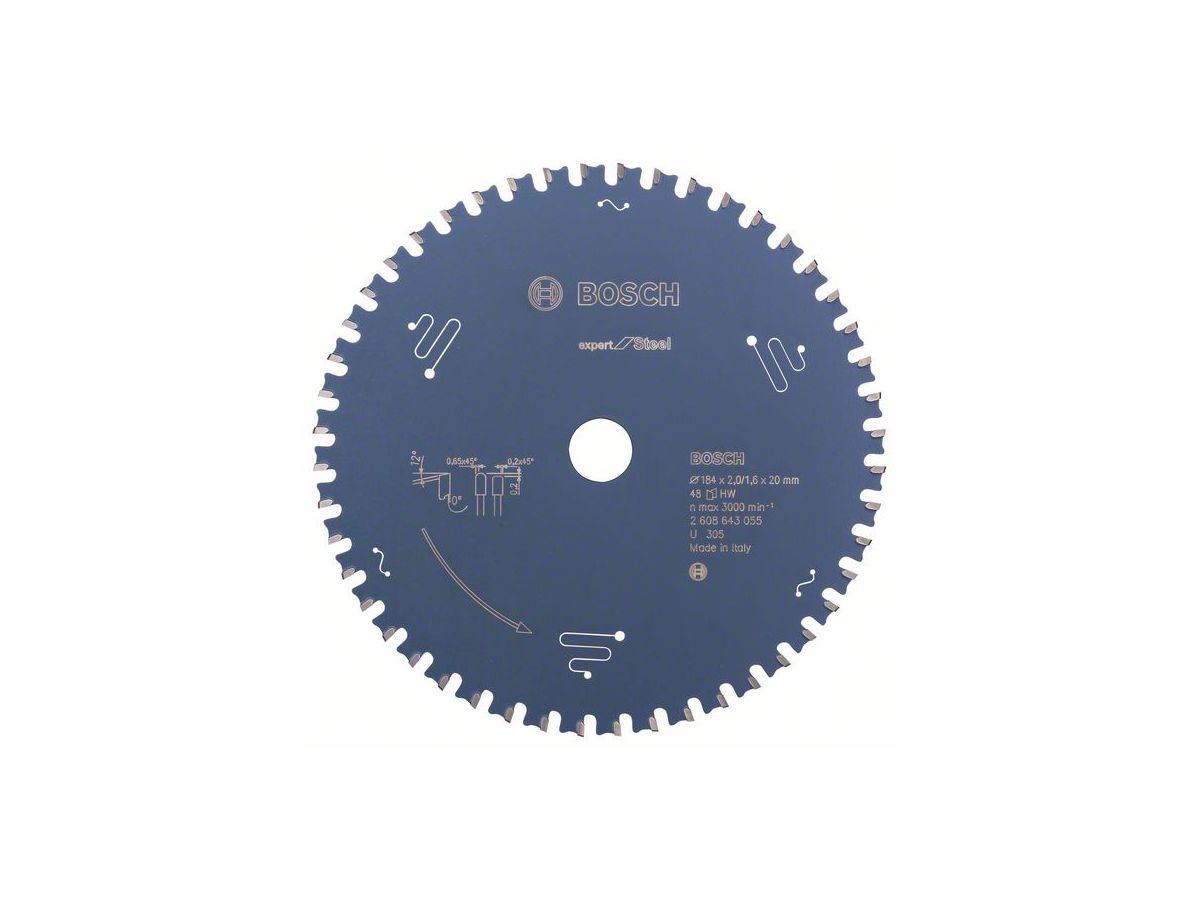BOSCH Kreissägeblatt Expert for Steel 184x20x2,0/1,6 mm, 48 Z