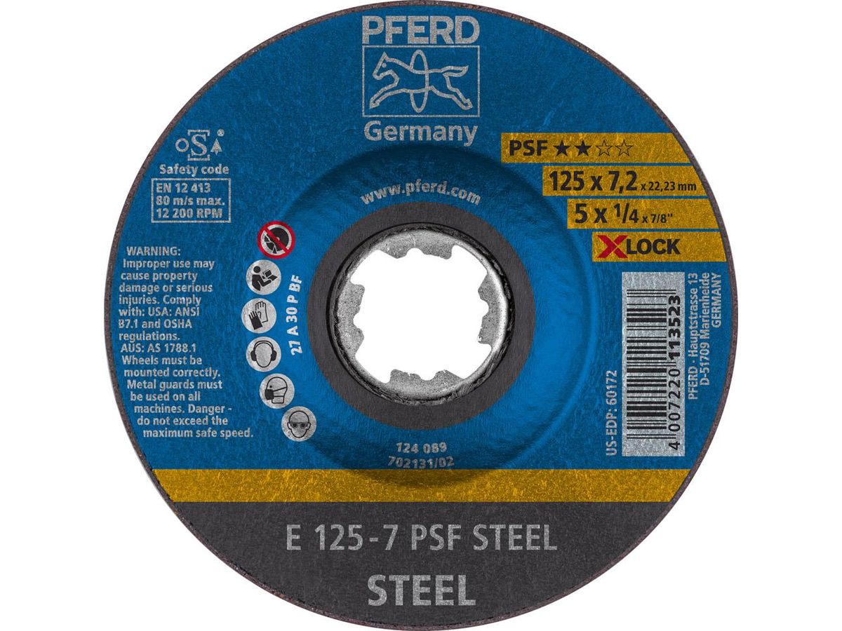 Afbraamschijf PSF X-LOCK STEEL 125x7mm P ferd