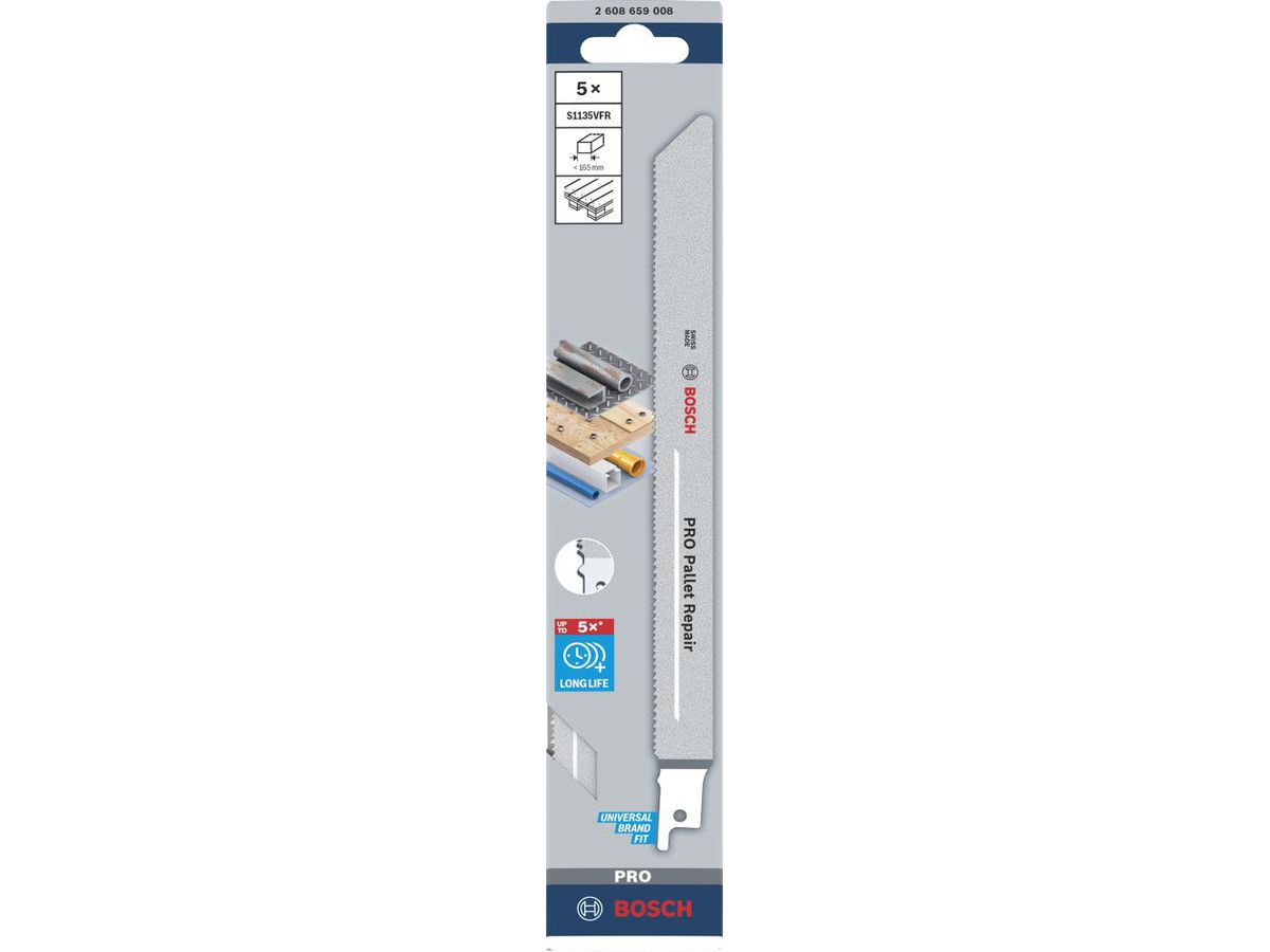 BOSCH Säbelsägeblatt-Set PRO Pallet Repair S1135VFR, 5-teilig