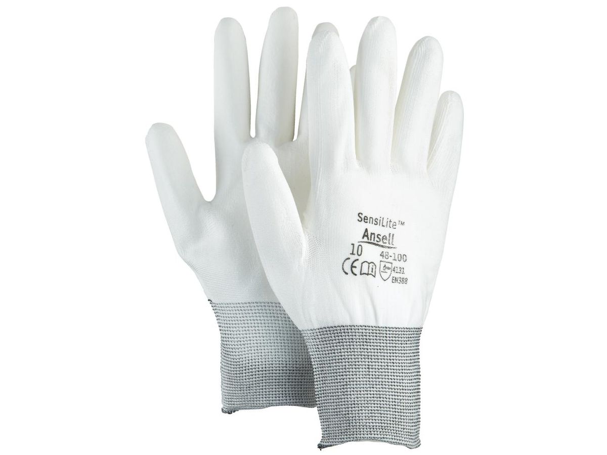 Handschuh SensiLite 48-100,Gr.8,weiß,teilb.