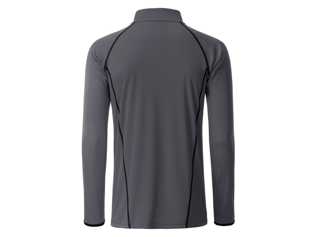 JN Men's Sports Shirt Longsleeve JN498 titan/black, Größe S