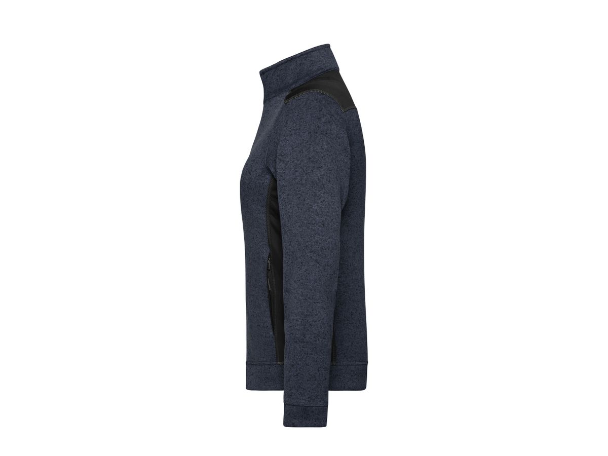 JN Strickfleece Jacke carbon-melange/bl. 100% Polyester 280g/m JN 861 Gr. 2XL
