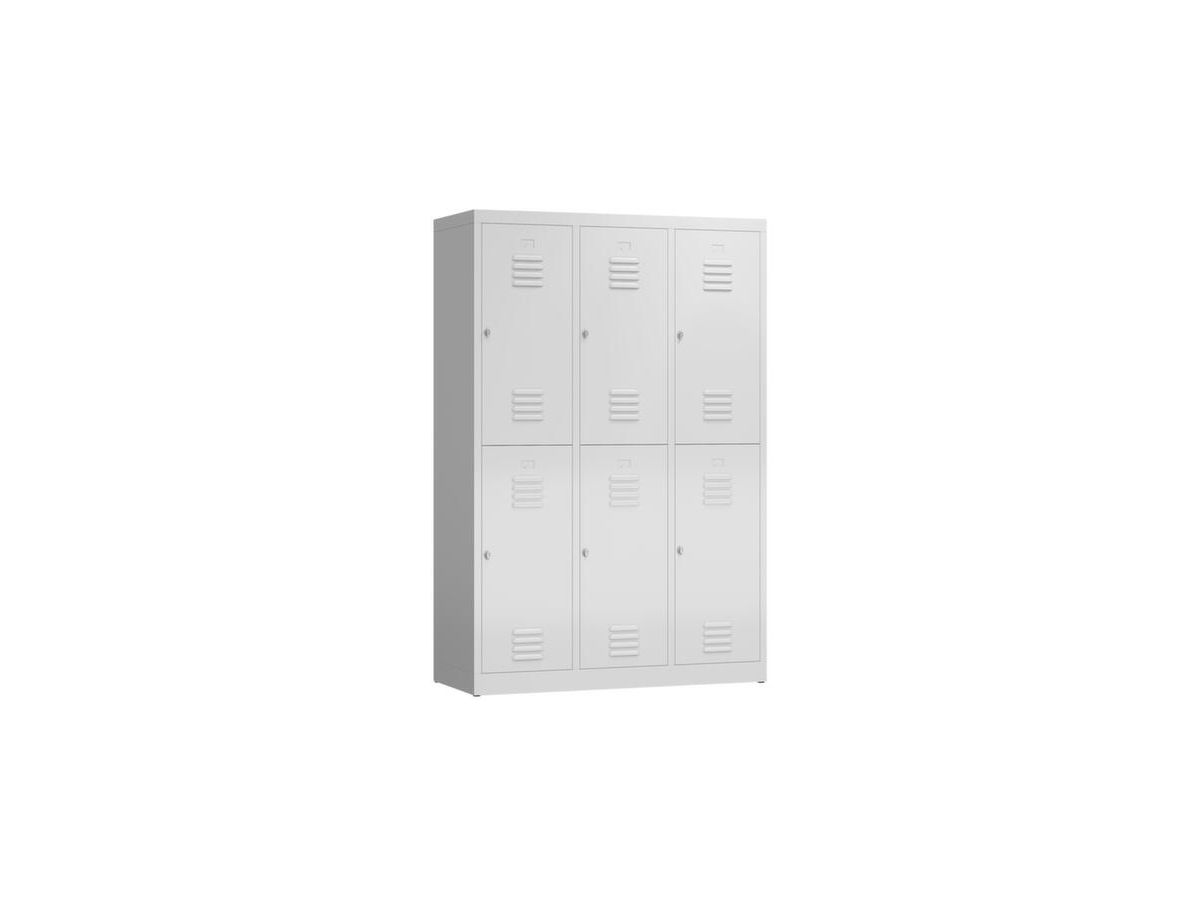 C+P locker met dubbele afdeling Evolo H 1850 x B 1200 x D 500 mm