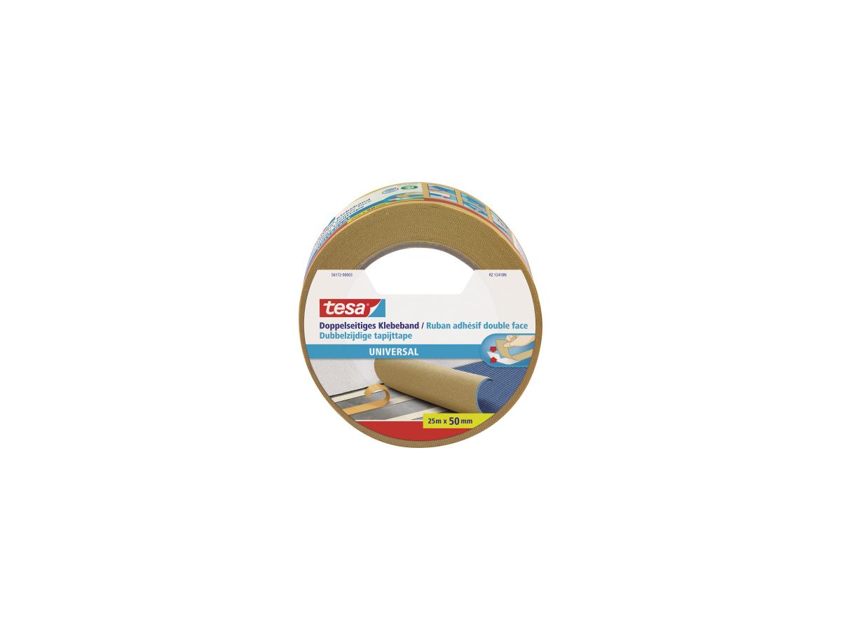 TESA Doppelseitiges Klebeband 50 mm breit, 25 m lang