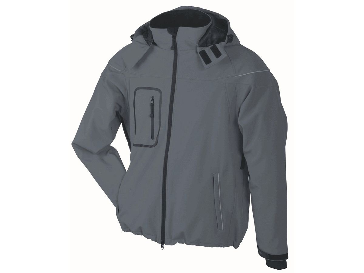JN Mens Winter Softshell Jacket JN1000 95%PES/5%EL, carbon, Größe S