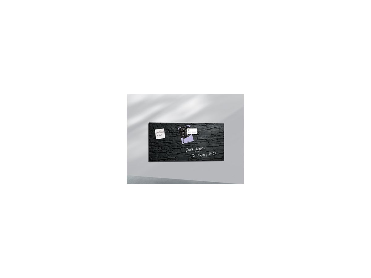 Sigel Multifunktionstafel artverum GL145 910x460x15mm Glas schwarz