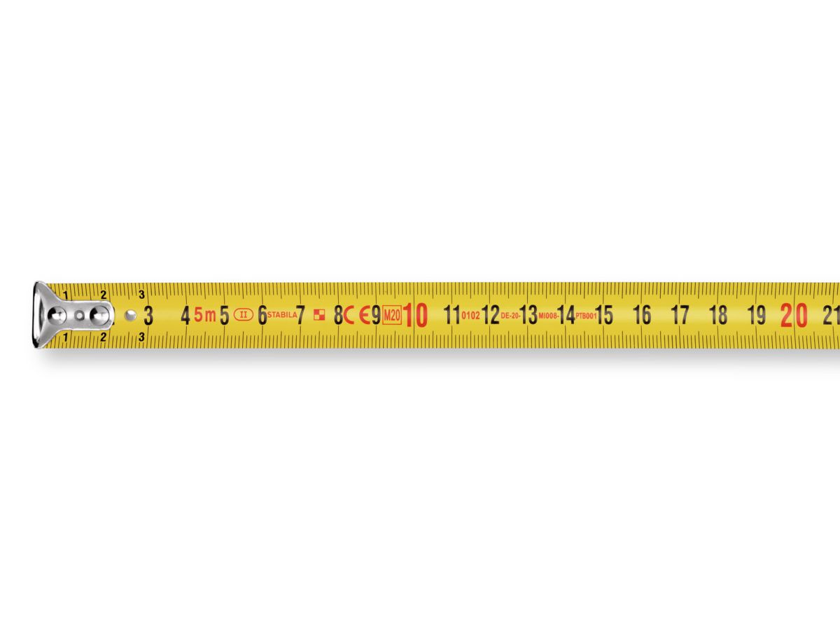 STABILA Taschenbandmaß BM 100, 3m, metrische Skala
