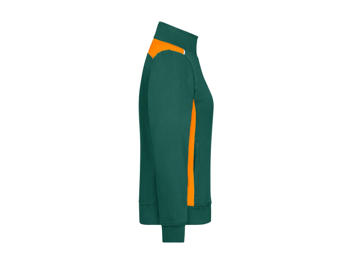 JN Damen Sweat-Jacke JN869 dark-green/orange, Größe L