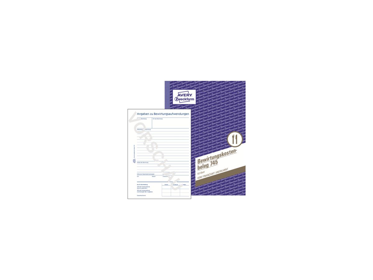Avery Zweckform Spesennachweis 745 DIN A5 50Blatt
