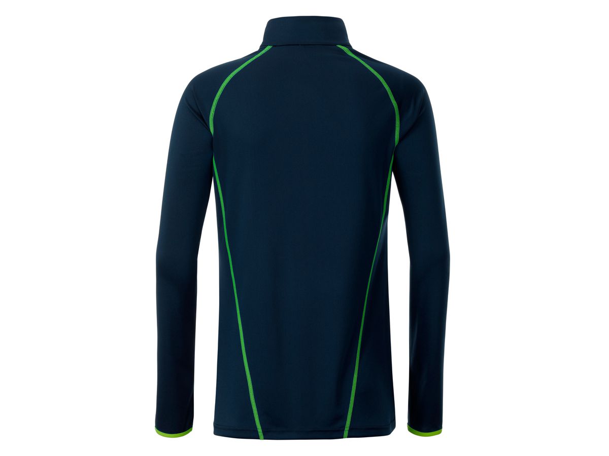 JN Ladies' Sports Shirt Longsleeve JN497 navy/bright-yellow, Größe XS