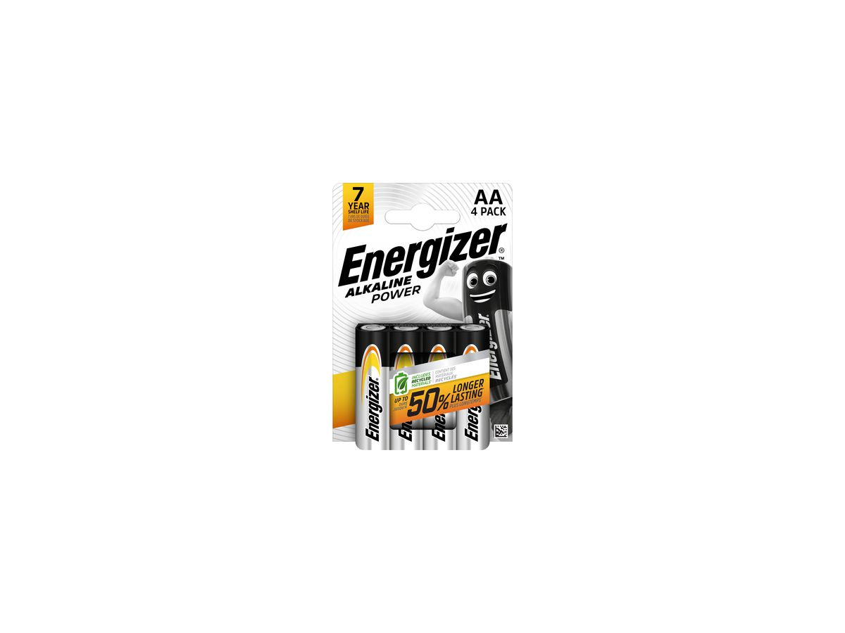 Energizer Batterie Alkaline Power E300132900 AA Mignon 4 St./Pack.