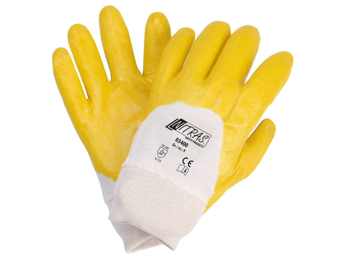 Nitril Handschuhe Start gelb mit Strickbund auf BW-Trikot, Gr. 11