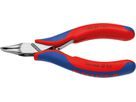 Voorsnijtang met schuine kop elektronica met minisnijvlak 120mm KNIPEX