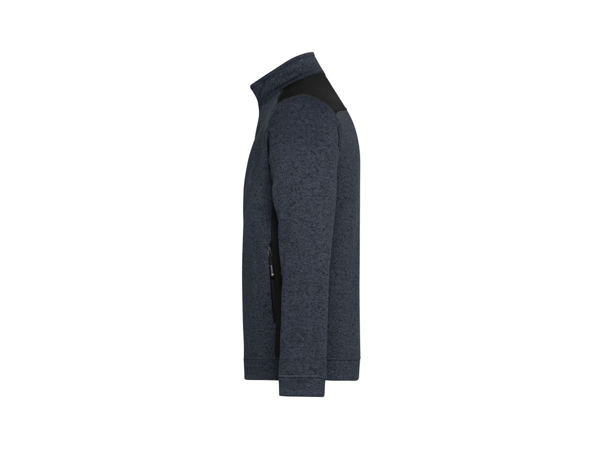 JN Strickfleece Jacke carbon-melange/bl. 100% Polyester 280g/m JN 862 Gr. XS