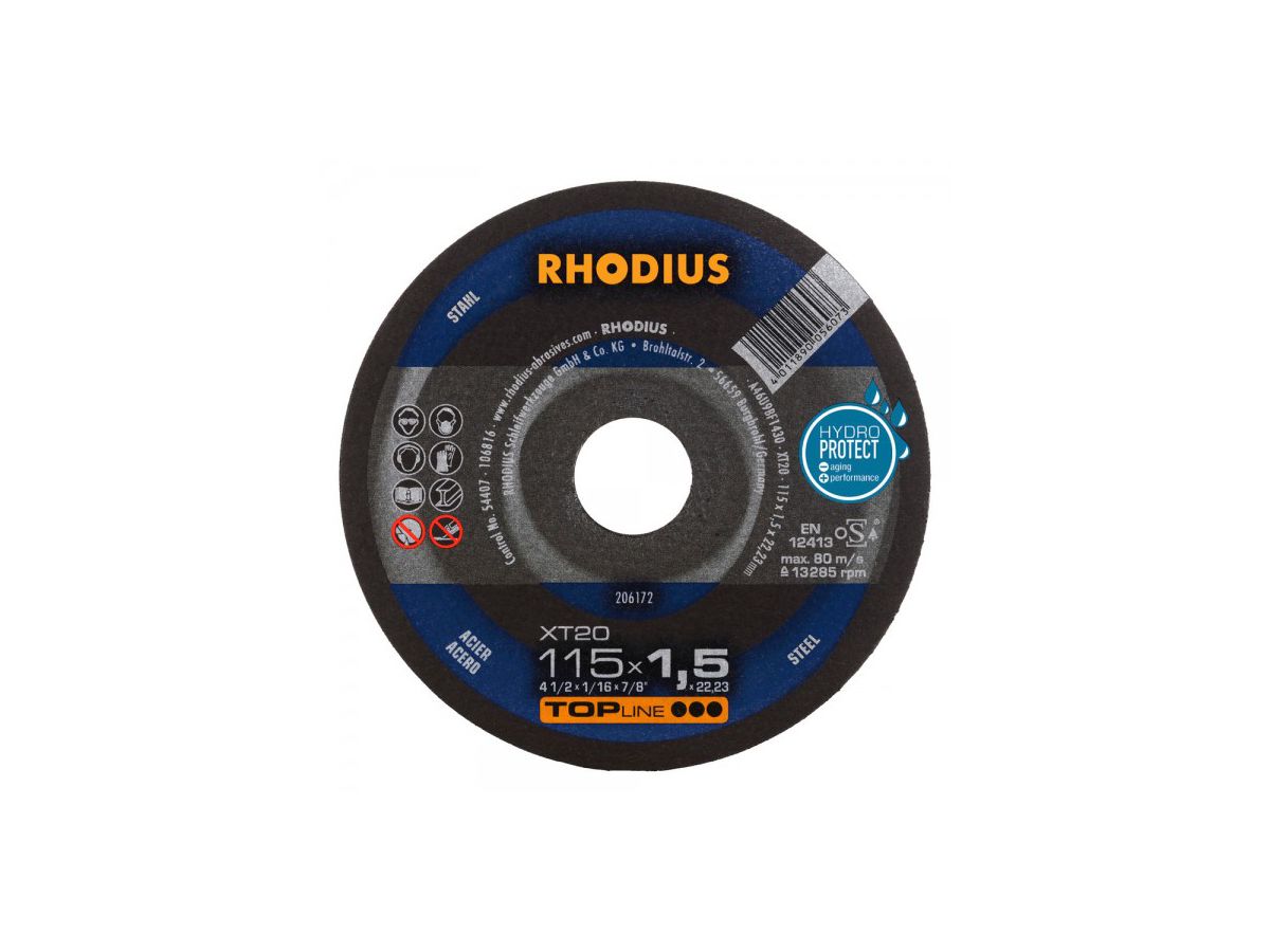 RHODIUS Extradünne Trennscheibe XT 20 Top Stahl 125x1,5x22,2 mm