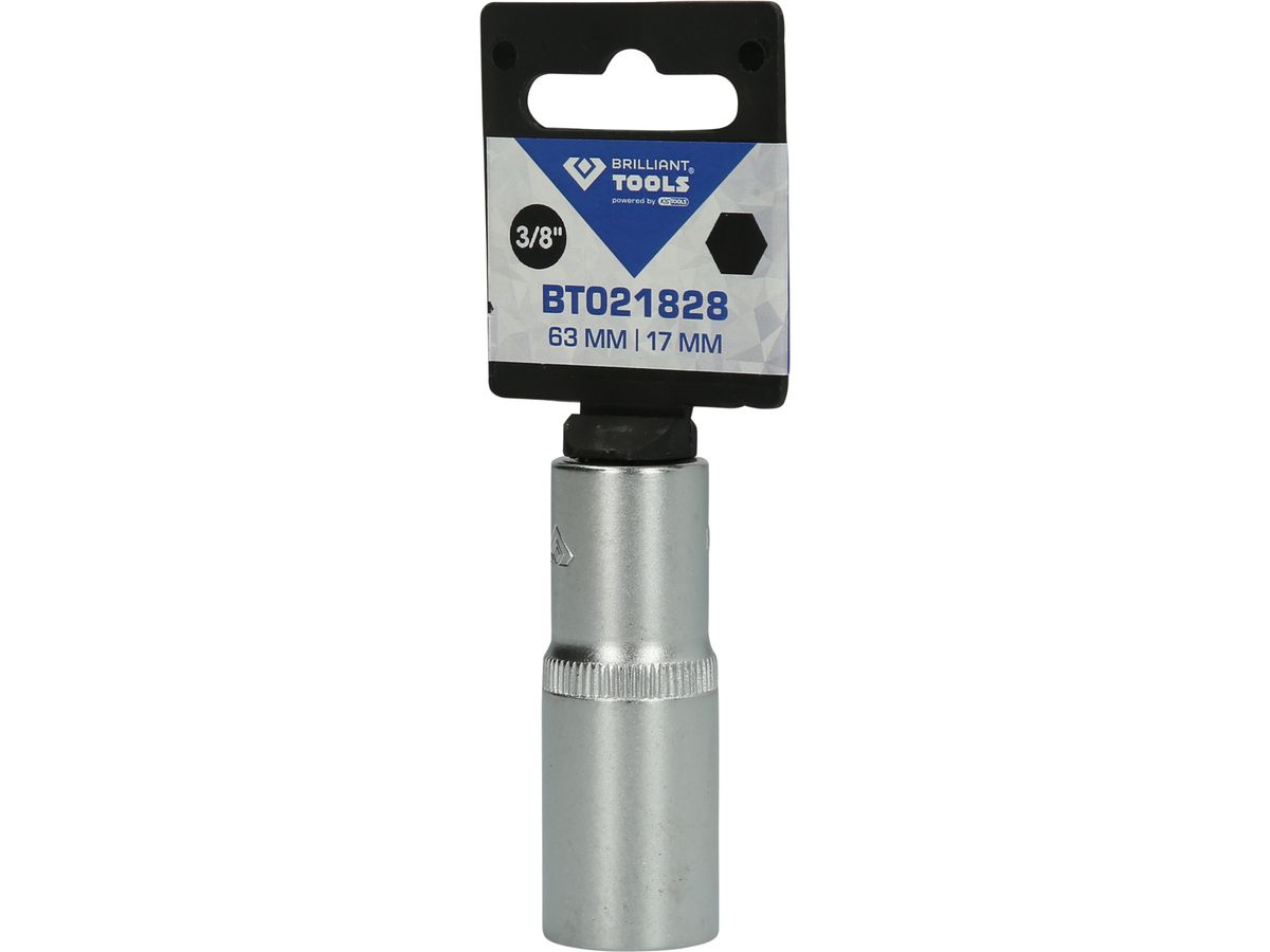 BRILLIANT TOOLS 3/8" Steckschlüssel- Einsatz,lang, 63mm, 17mm