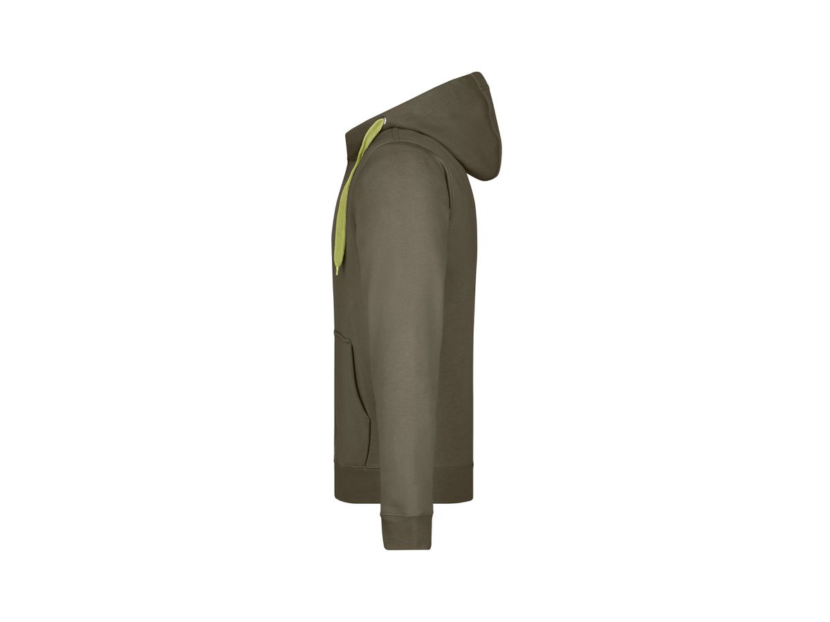 JN Mens Doubleface Jacket JN355 55%PES/45%BW, olive/lime-green, Größe S