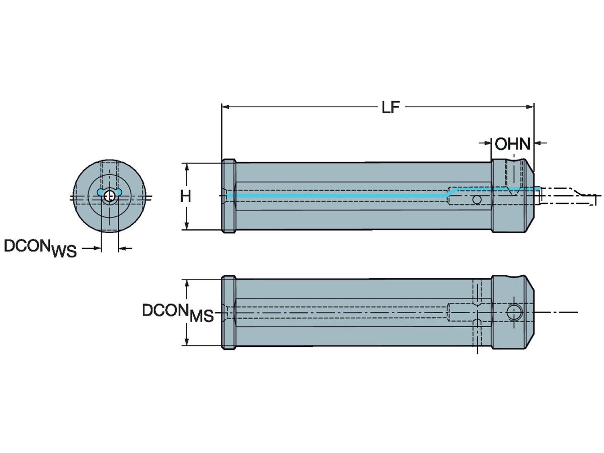 COROMANT Zylinderschaft mit Fläche für CoroTurn XS Adapter CXS-A1000-06M