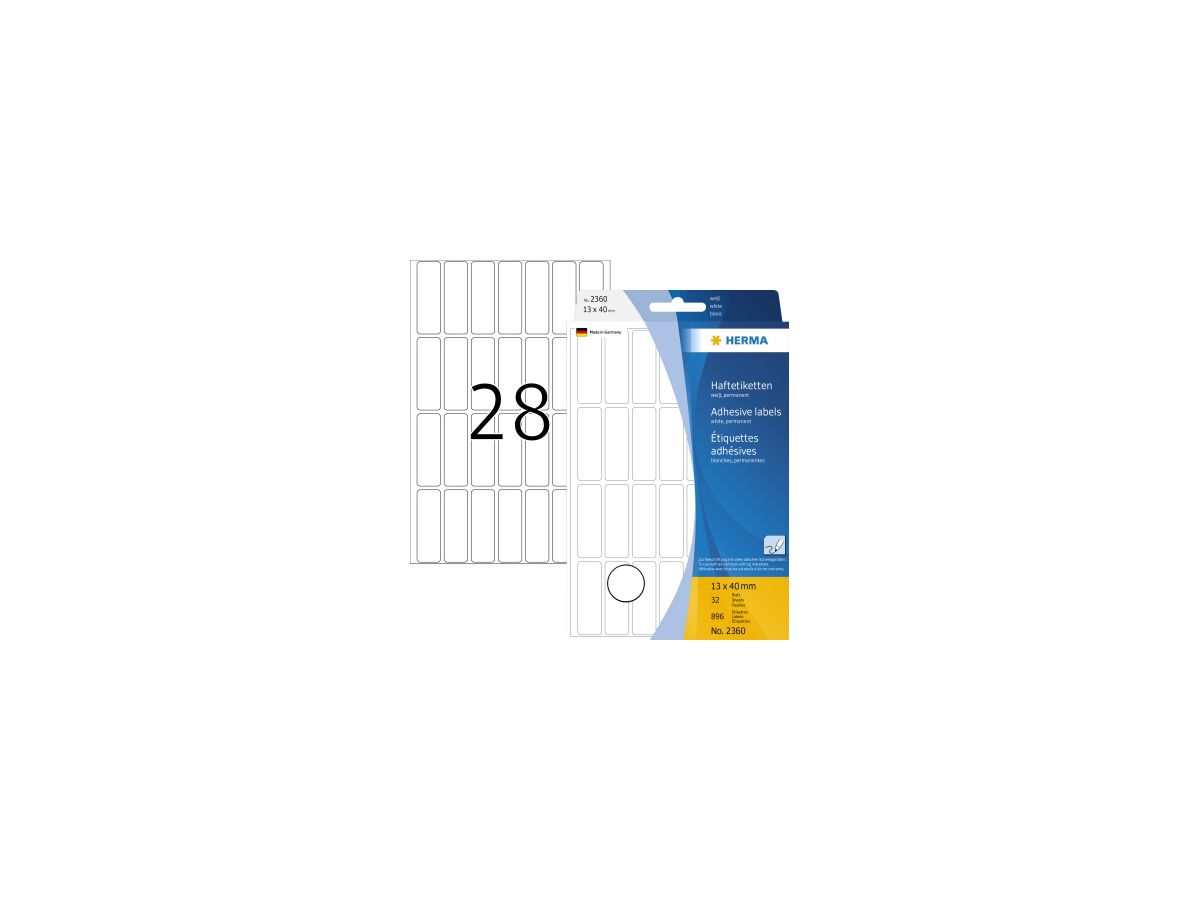 HERMA Vielzwecketikett 2360 13x40mm Papier weiß 896 St./Pack.