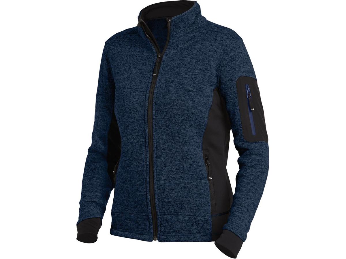 FHB Strickjacke Marieke, 280 g/qm Gr. S, royalblau/schwarz, 79596