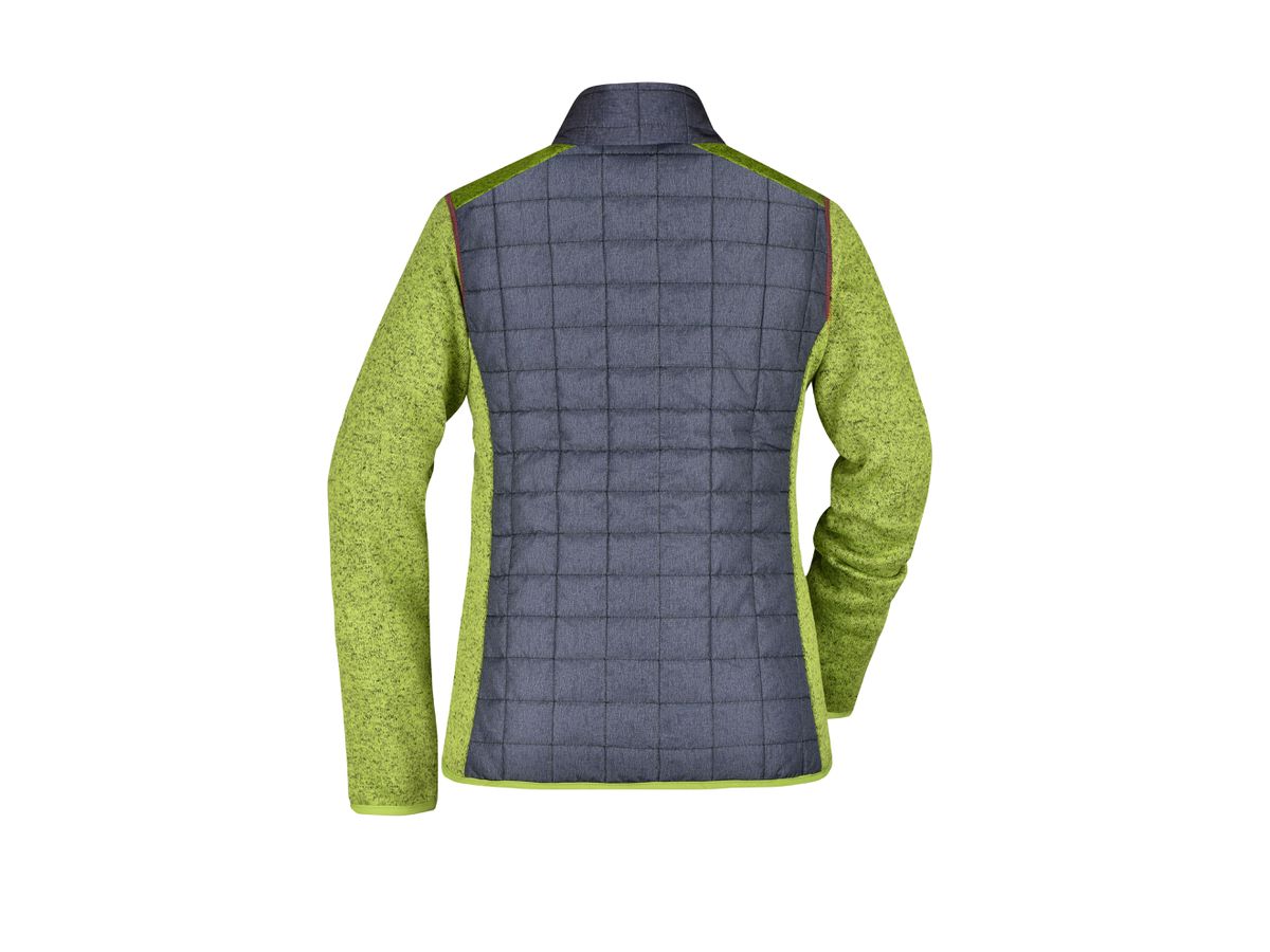 JN Ladies' Knitted Hybrid Jacket JN741 kiwi-melange/anthracite-melange Gr. M