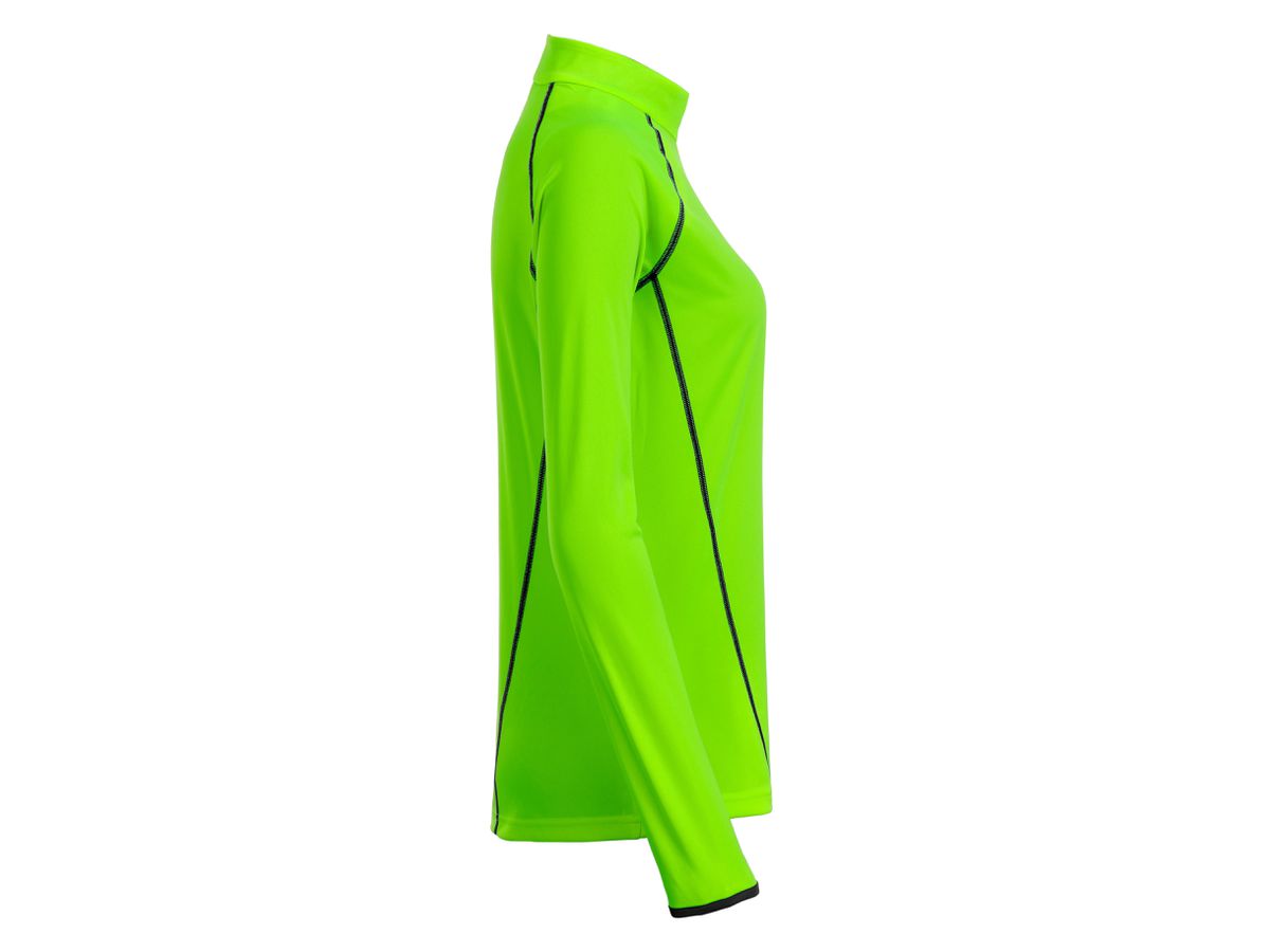 JN Ladies' Sports Shirt Longsleeve JN497 bright-green/black, Größe XL