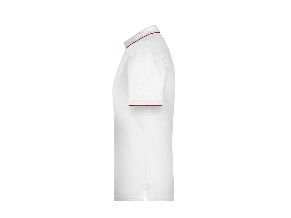 JN Men's Polo Stripe JN728 white/red, Größe 3XL