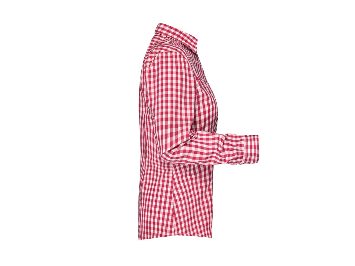 JN Ladies Checked Blouse JN616 100% BW, red/white, Größe M