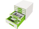 Leitz Schubladenbox WOW CUBE 52142054 5Schubfächer weiß/grün